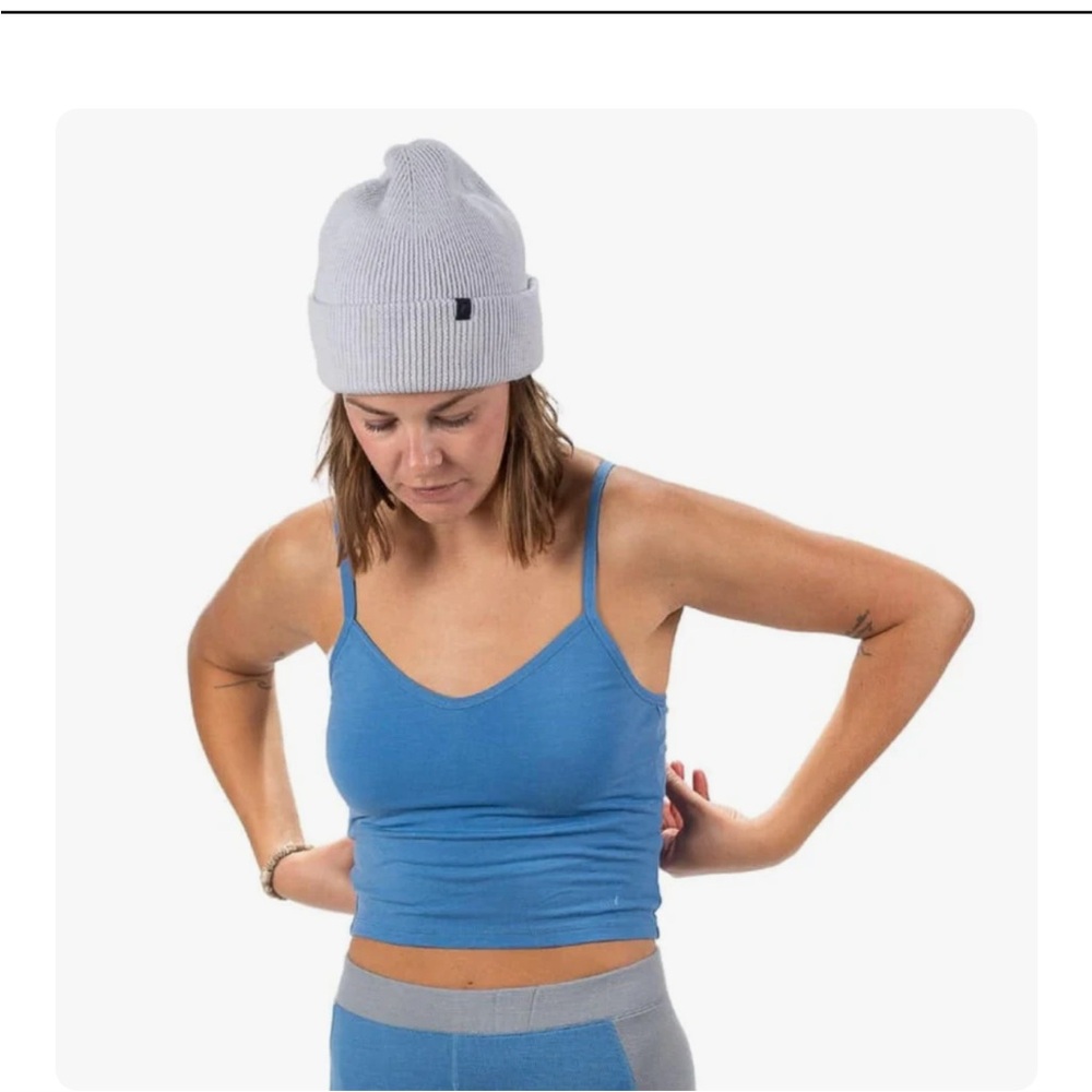 Blue merino wool cropped camisole tank top / bralette